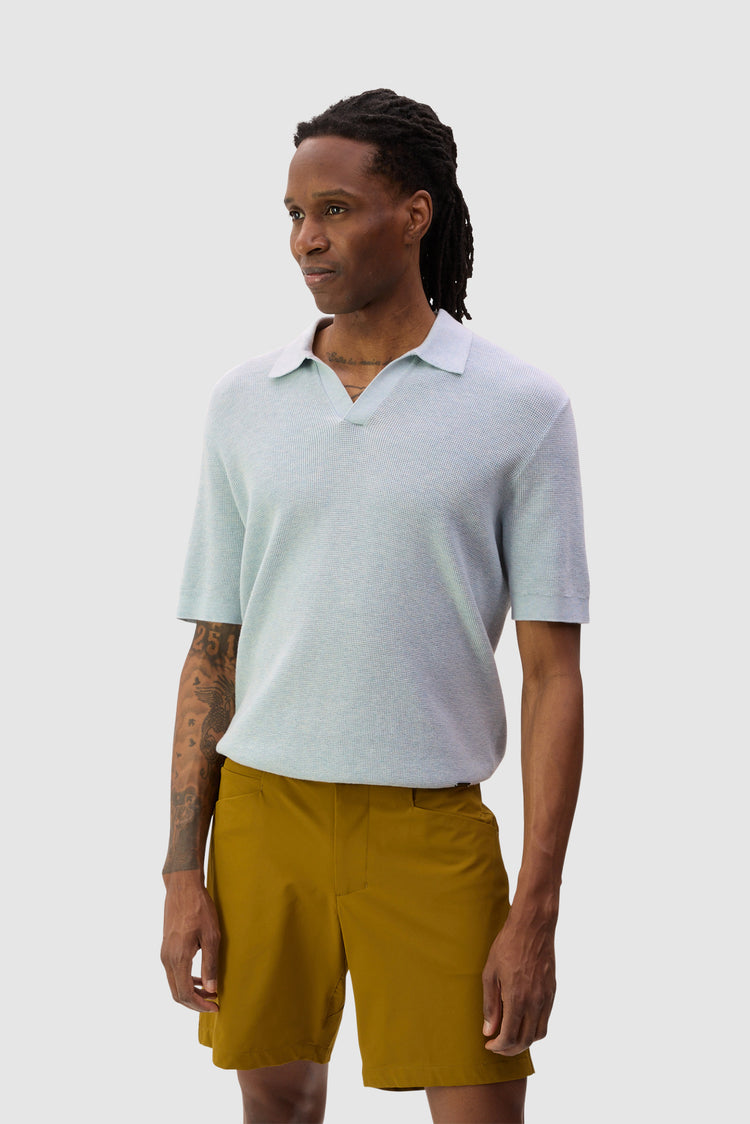 Juso Sweater Knit Short-Sleeve Polo - Men's - Clothing - VALLIER