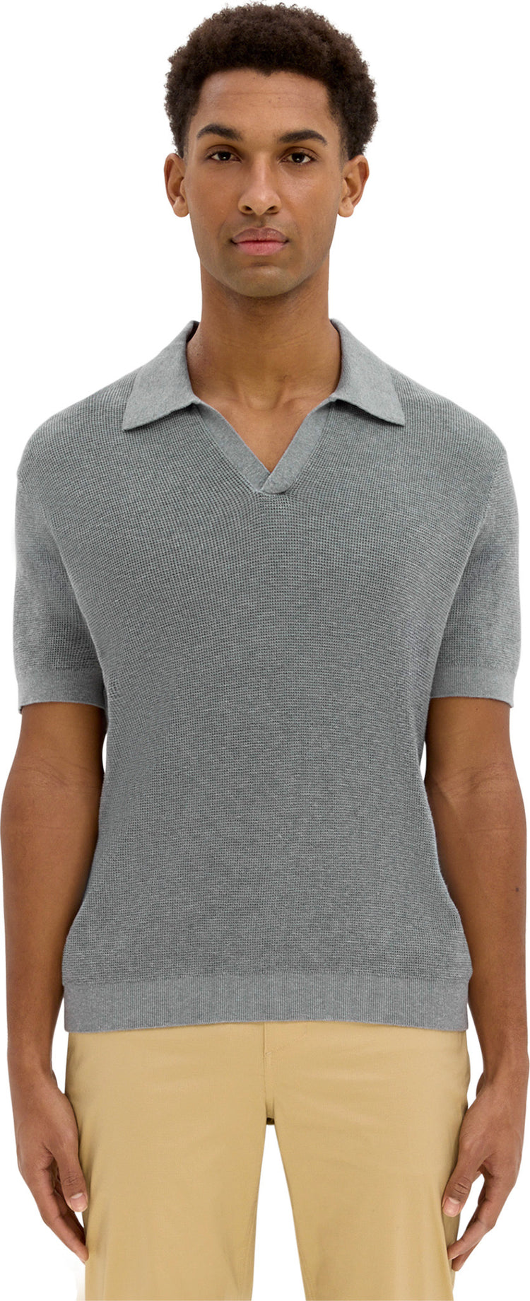 Juso Sweater Knit Short Sleeve Polo - Men's - Clothing - VALLIER